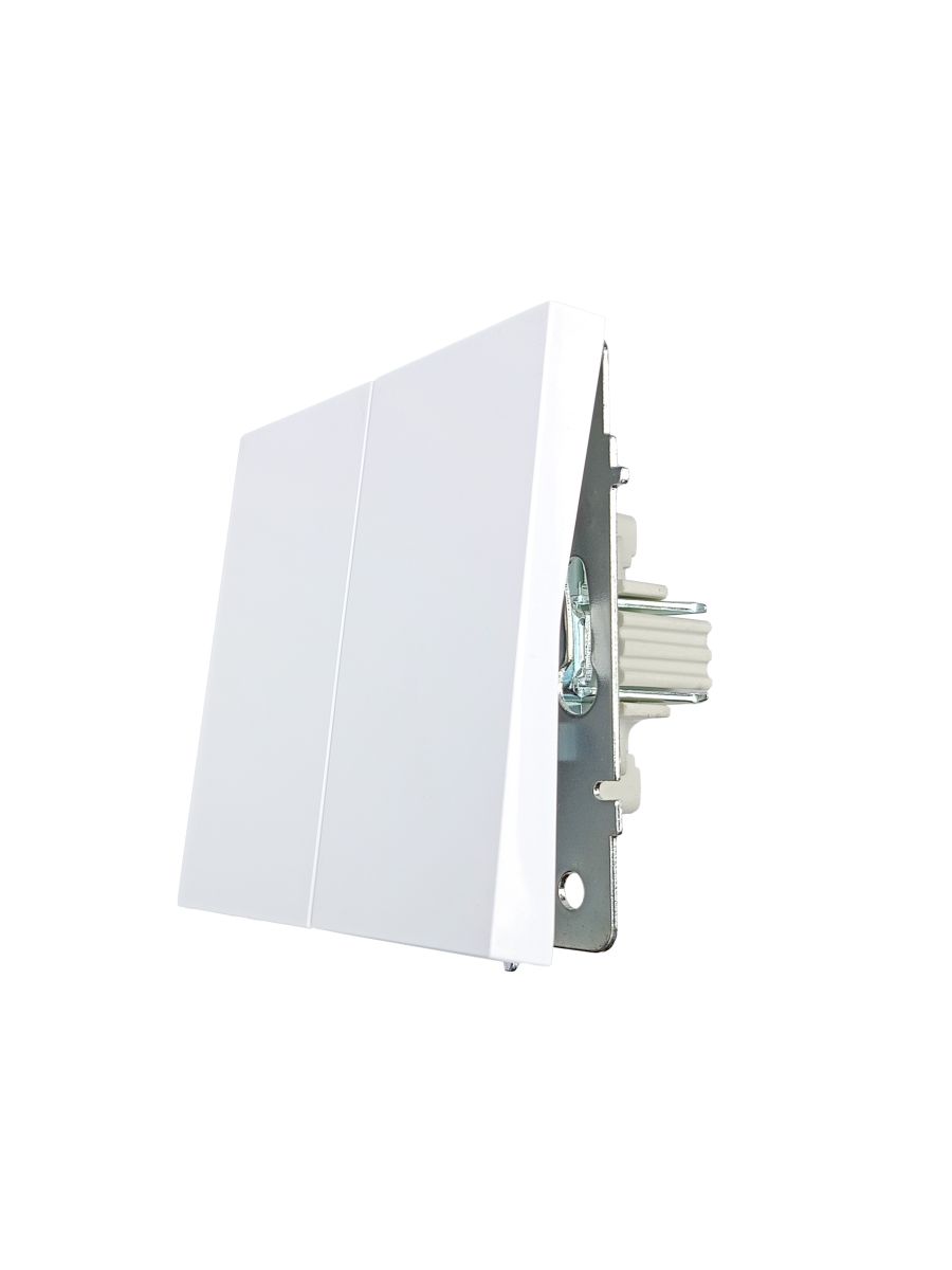 Выключатель 2-ой белый безвинтовой зажим/клемма Lezard Zima 704-0288-101QC