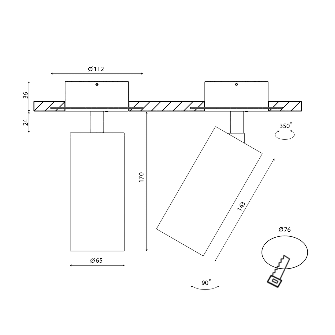 Основание для встраиваемого светильника SWG VL-M1-BL 003413