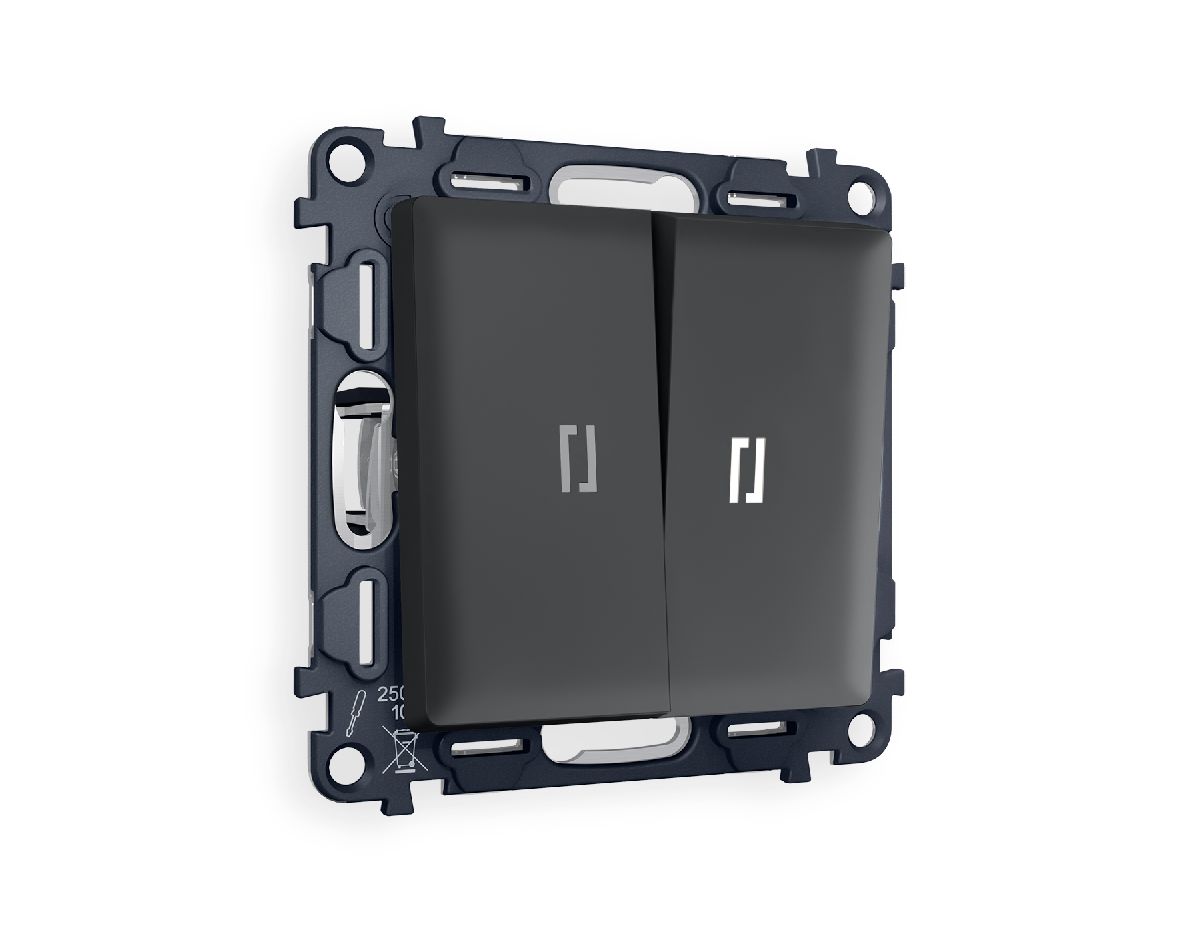 Комплект механизма 2-кл выключателя с подсветкой Ambrella Volt Alfa MA904015