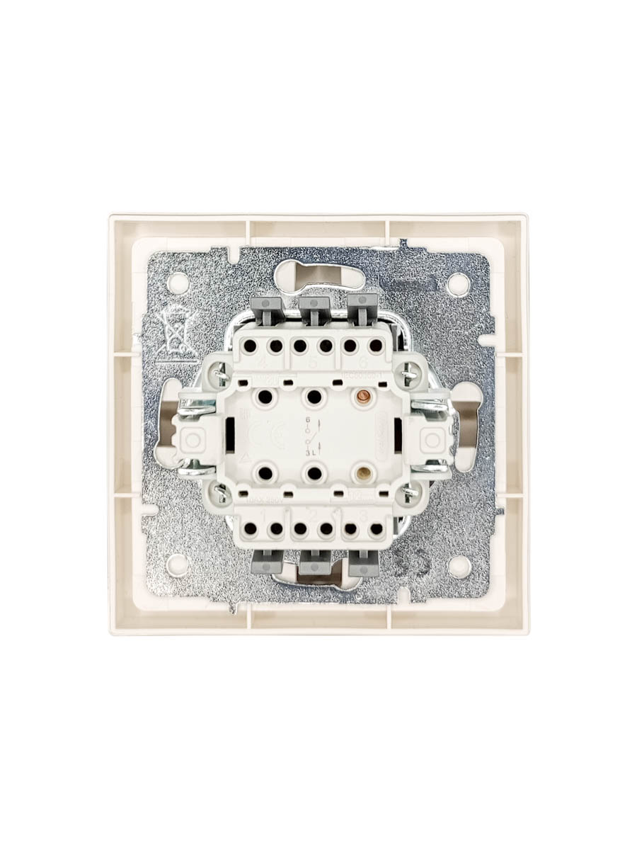 Выключатель слоновая кость безвинтовой зажим/клемма Lezard Zima 704-9088-100QC