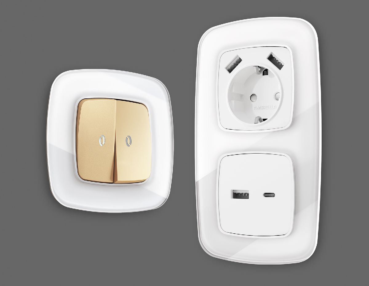 Рамка двухместная Ambrella Volt Radian OF320102