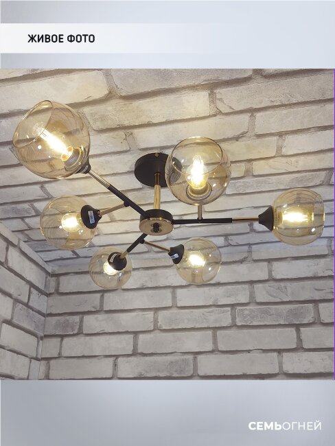 Потолочная люстра Seven Fires Linda SF3301/6C-MBK-GD
