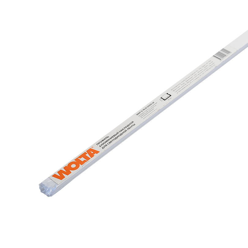 Профиль алюминиевый накладной Wolta WAP-S-16/6/2000-W