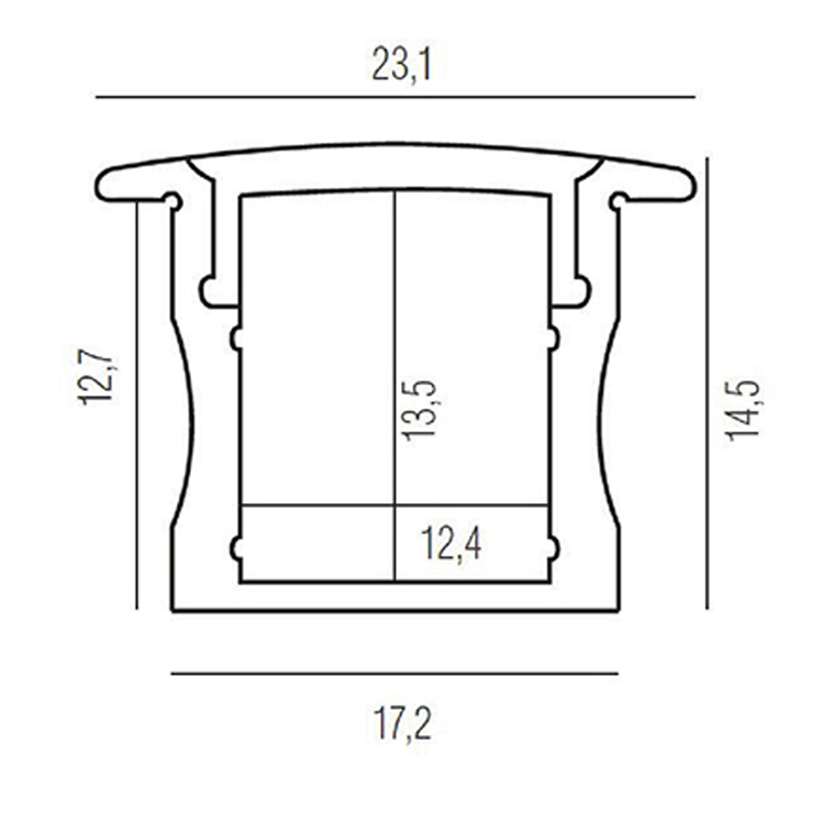 Встраиваемый алюминиевый профиль Donolux DL18501RAL9003