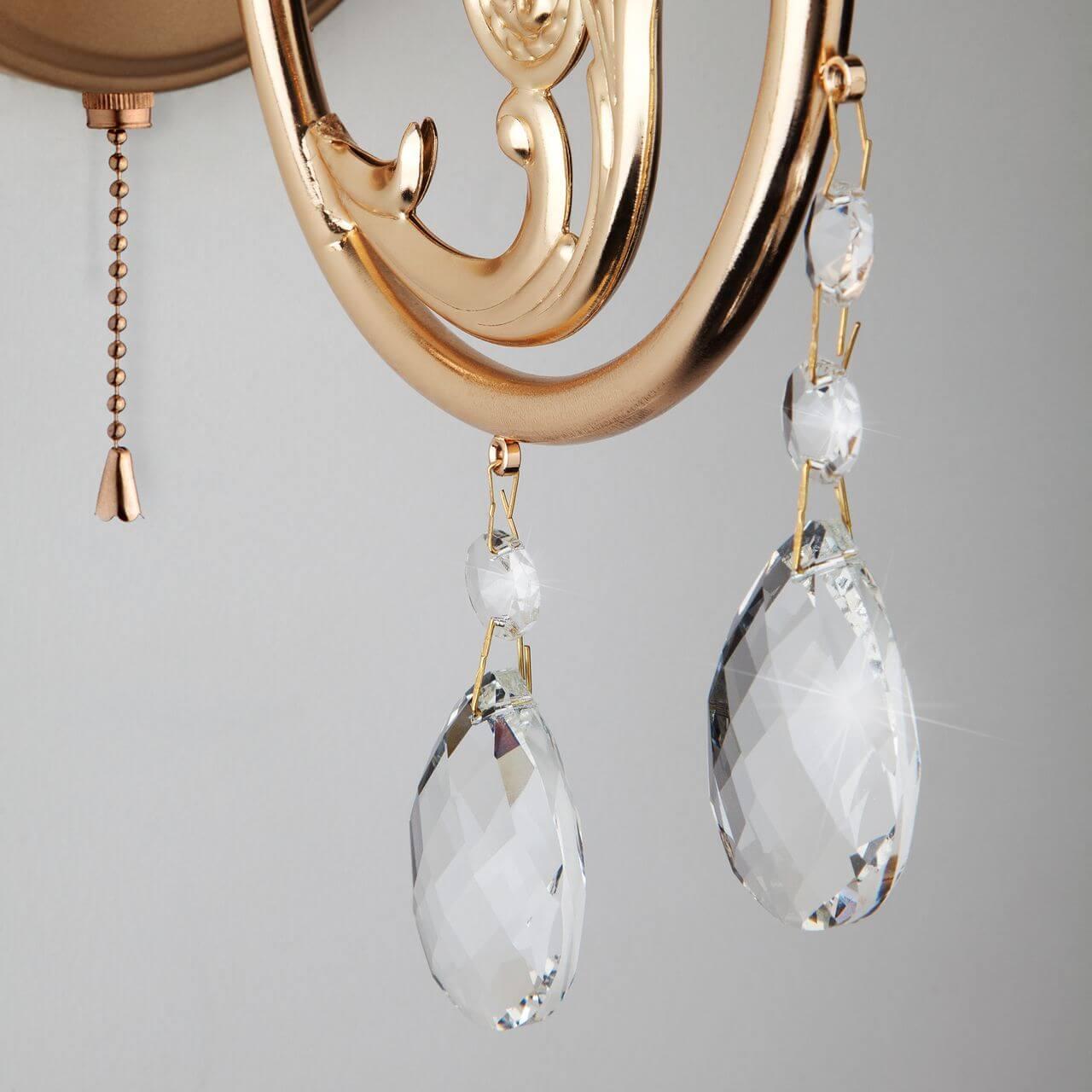 Бра Eurosvet Cappella 10079/1 золото/прозрачный хрусталь Strotskis