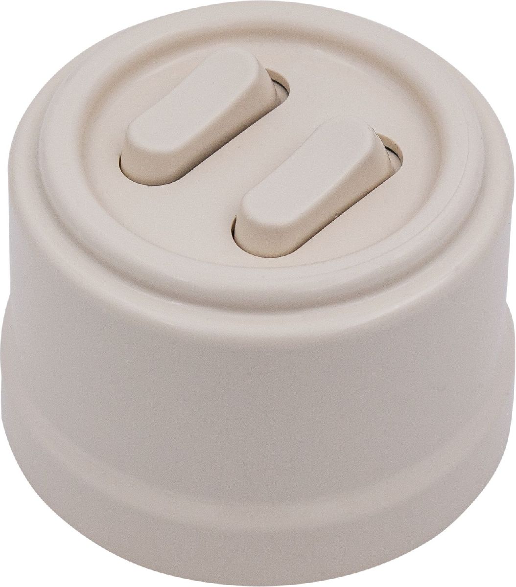 Выключатель двухклавишный Bironi Лизетта B1-222-24-PB