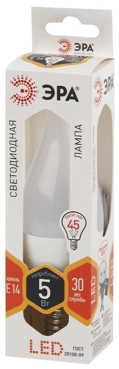 Лампа светодиодная Эра E14 5W 2700K LED BXS-5W-827-E14 Б0027967