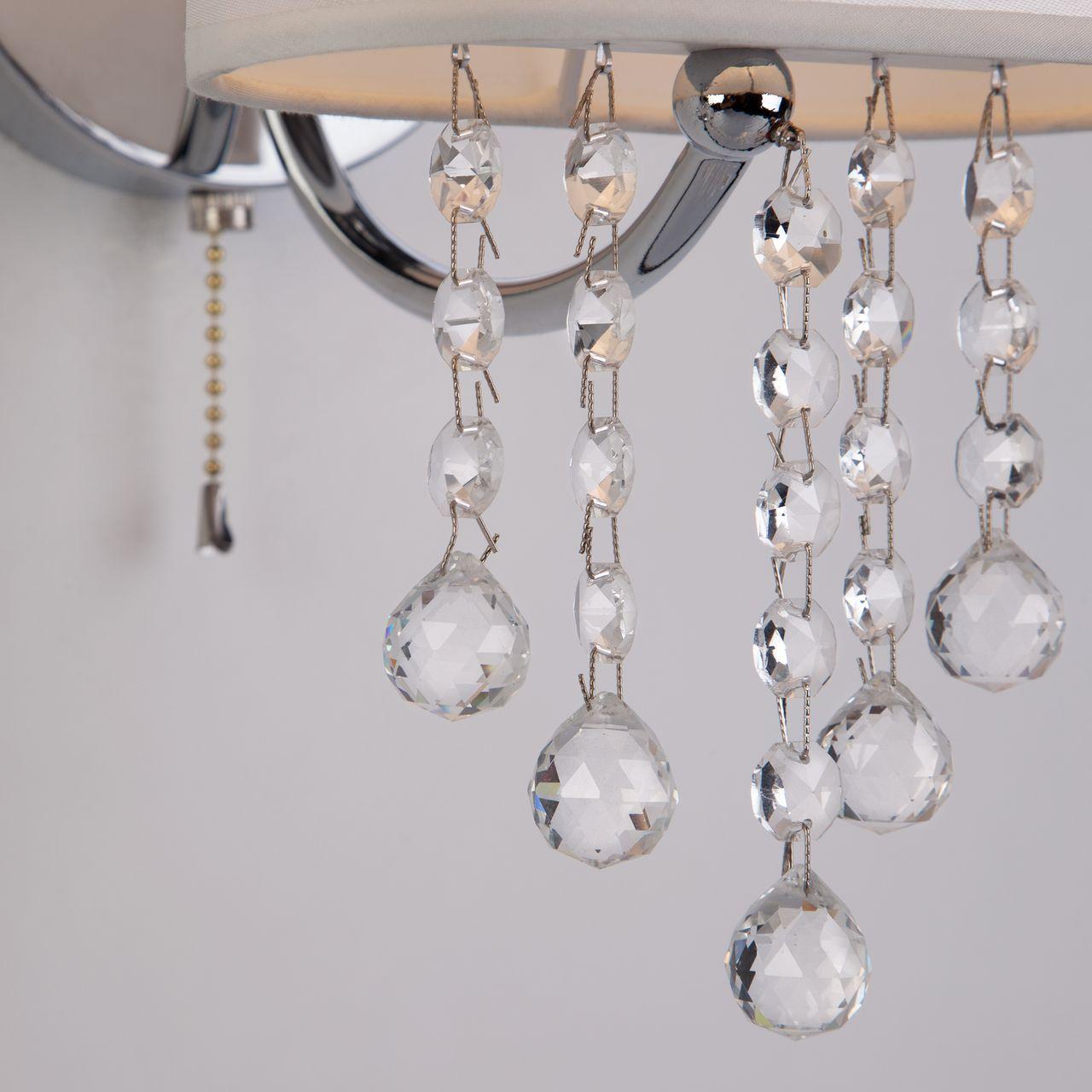 Бра Eurosvet Cornella 10084/1 хром/прозрачный хрусталь Strotskis