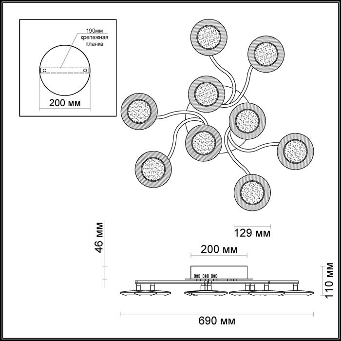 Потолочная светодиодная люстра Odeon Light Filza 3965/54L