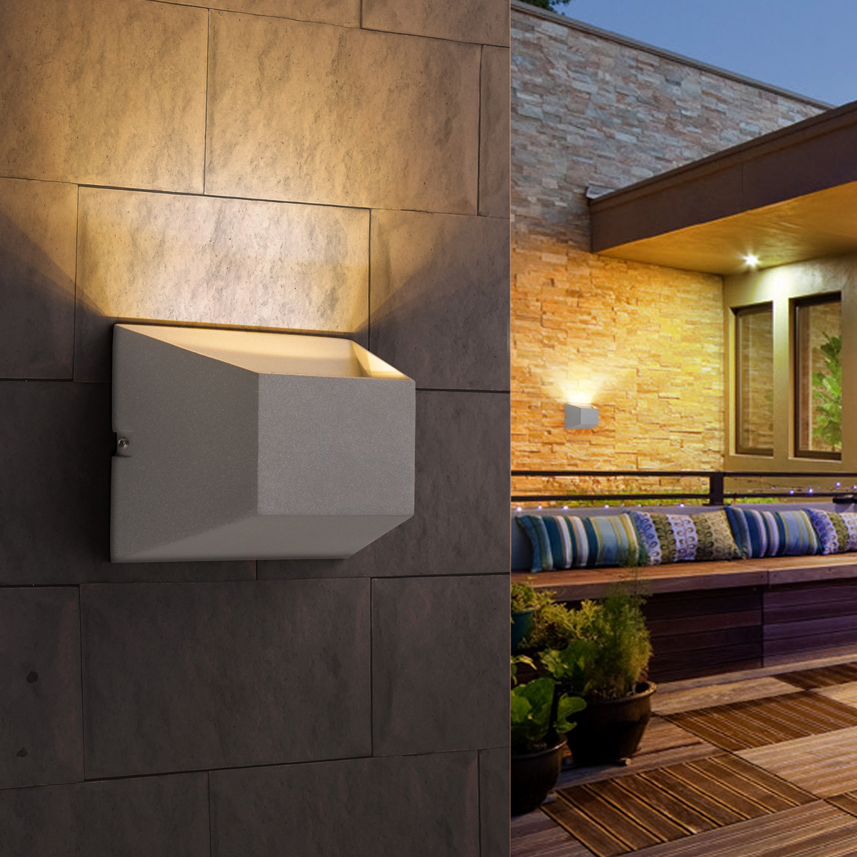 Уличный настенный светодиодный светильник Elektrostandard 1614 Techno LED Ofion серый 4690389086090