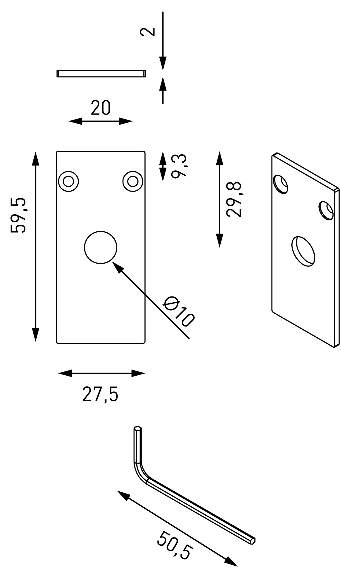 Комплект заглушек для встраиваемых шинопроводов Lumker SY-LINK-ECS-T-BL 013579