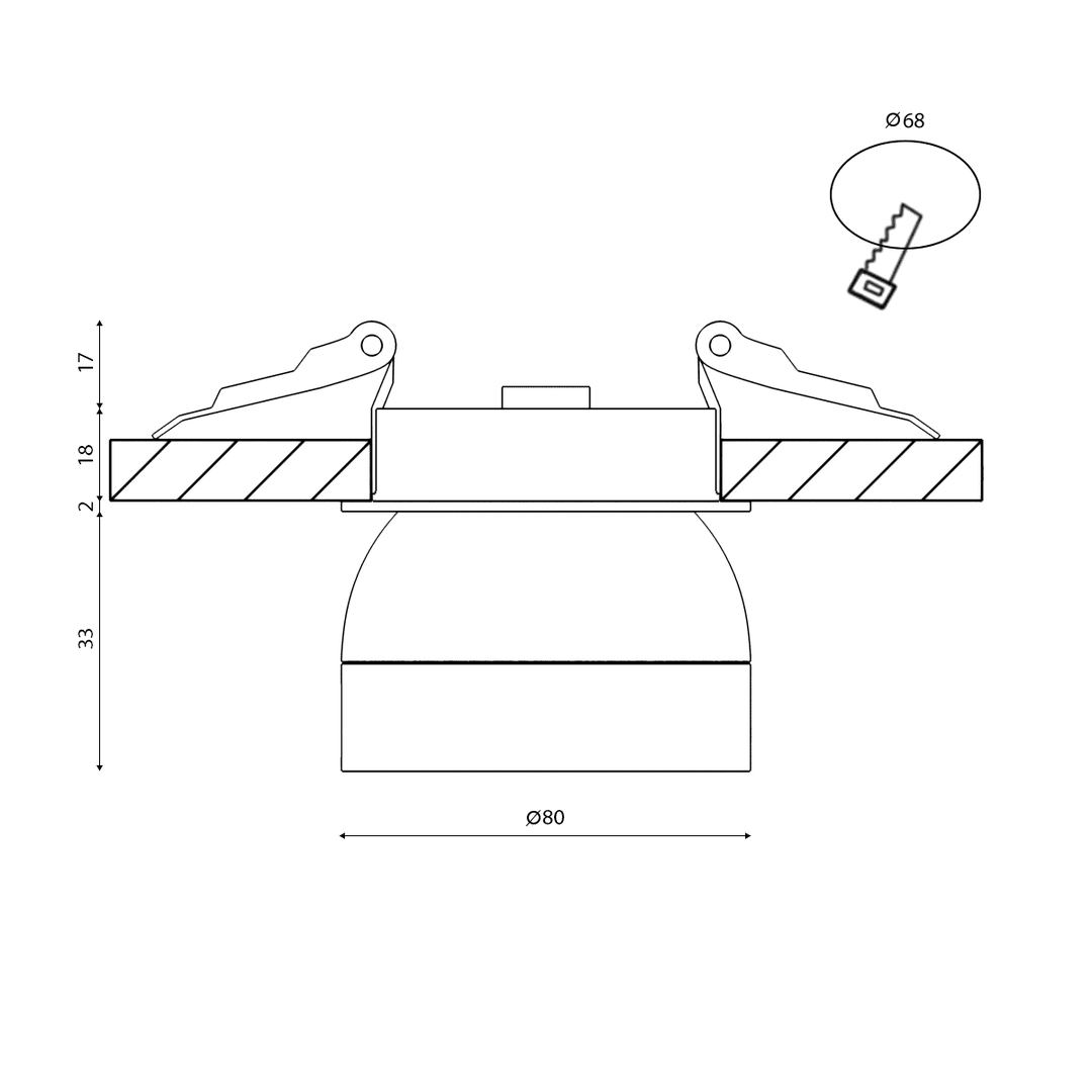 Встраиваемый светильник DesignLed FA-CARTER-192319EA-BW-WW 003554