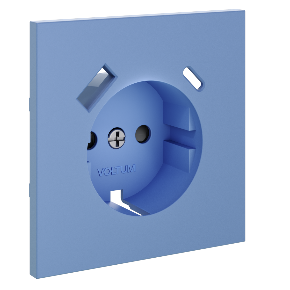 Накладка для розетки с заземлением и защитными шторками, с USB A+C Voltum S70 (деним) VLS001015