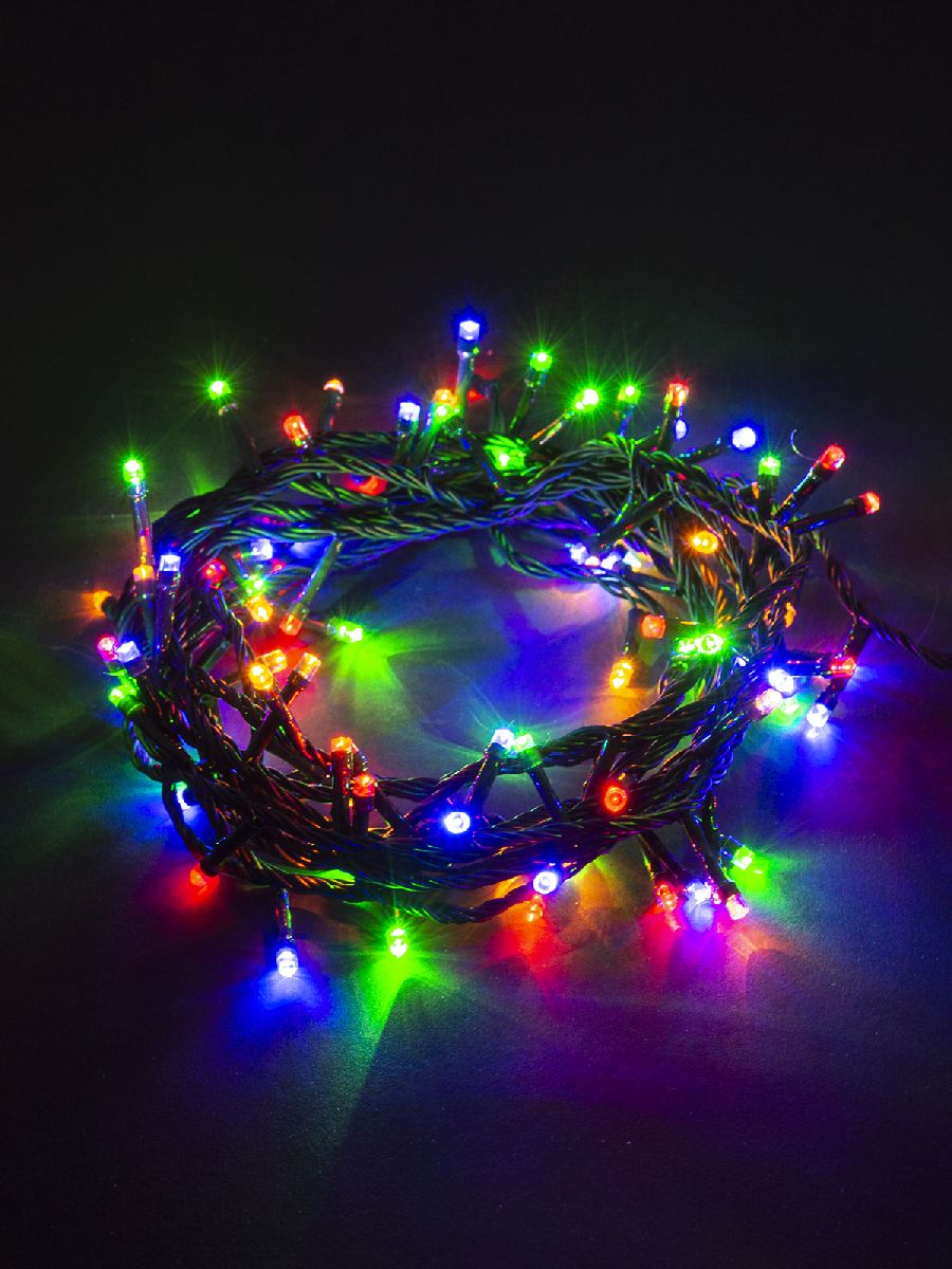 Светодиодная гирлянда TDM Electric СГ 100 З 220V разноцветная 8 режимов SQ0361-0010