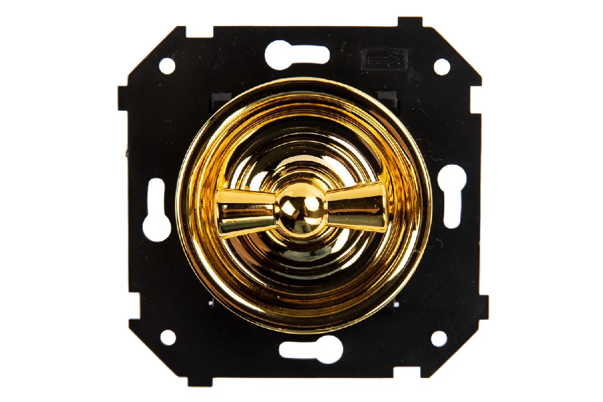 Выключатель одноклавишный Bironi Шедель B3-200-G-G