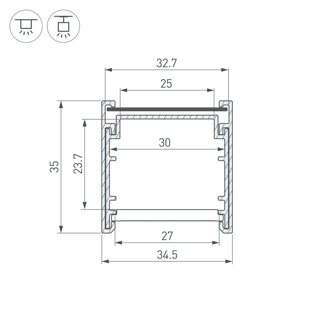 Профиль Arlight LINE-3535-BENT-SIDE-2000 ANOD 055738