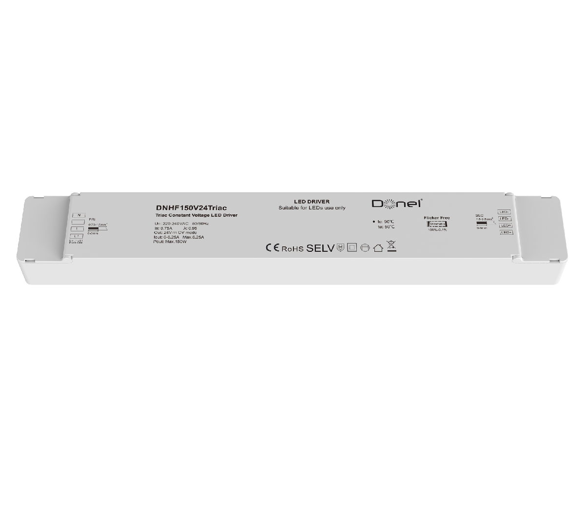 Блок питания Donel 150Вт DC24В 6.25А IP20 DNHF150V24Triac