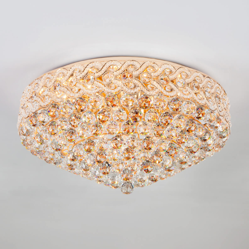 Потолочная люстра Eurosvet 3296/16 золото/прозрачный хрусталь Strotskis