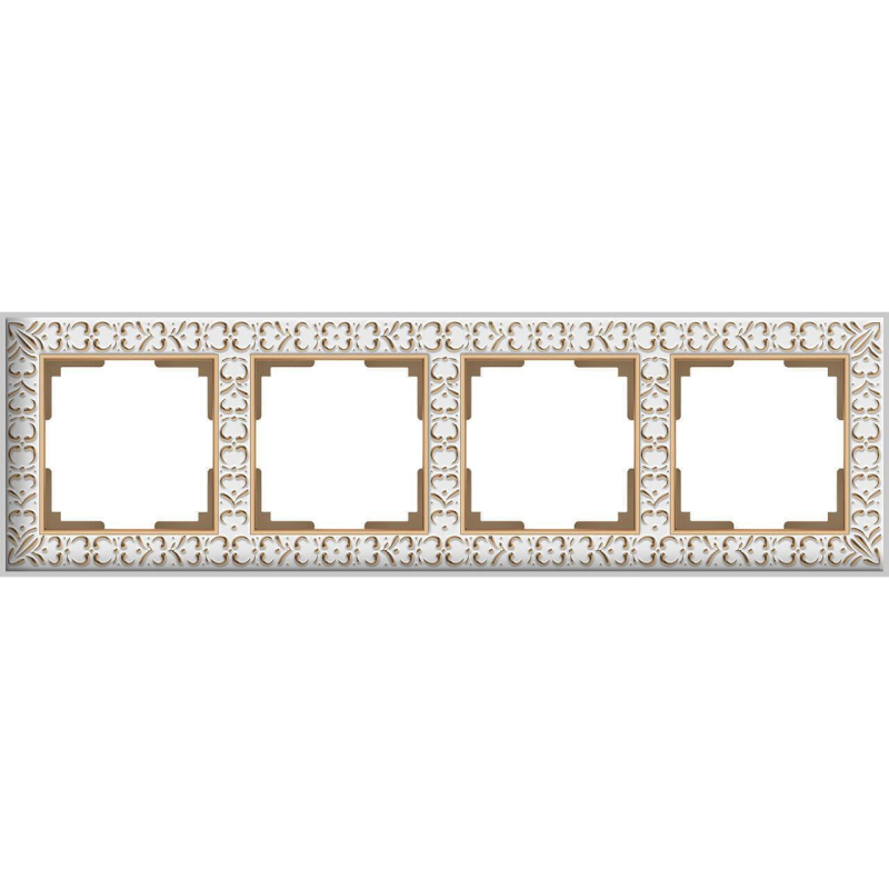 Рамка Werkel Antik на 4 поста белое золото WL07-Frame-01 4690389099205