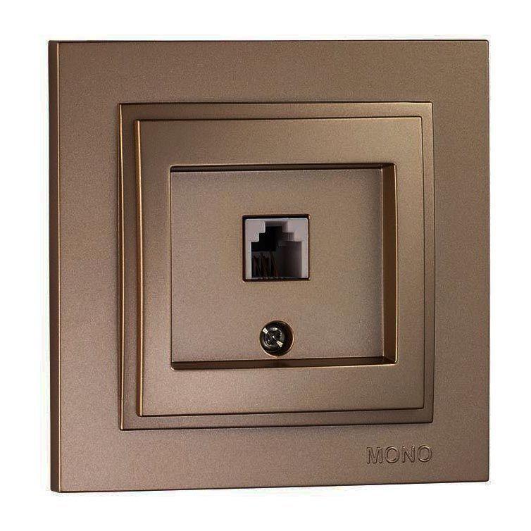 Розетка телефонная Rj45 Cat3 Mono Electric Despina бронза 102-232305-124