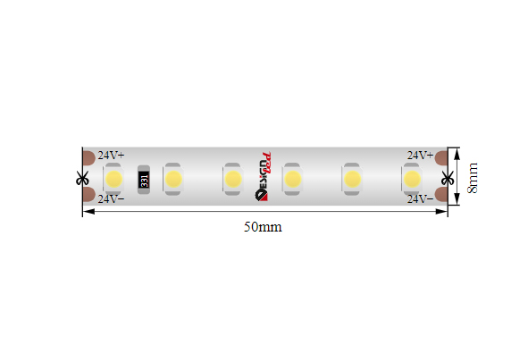 Светодиодная лента Designled DSG3120-24-WW3-65 24В 9,6Вт/м 3000K 5м IP65 021284