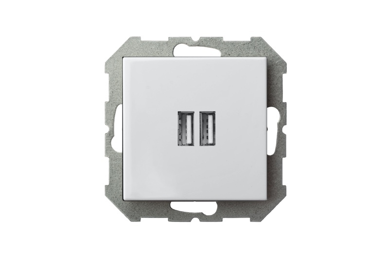 Розетка USB двойная для зарядки умная 5V(3,4А) Liregus Epsilon 28-0352