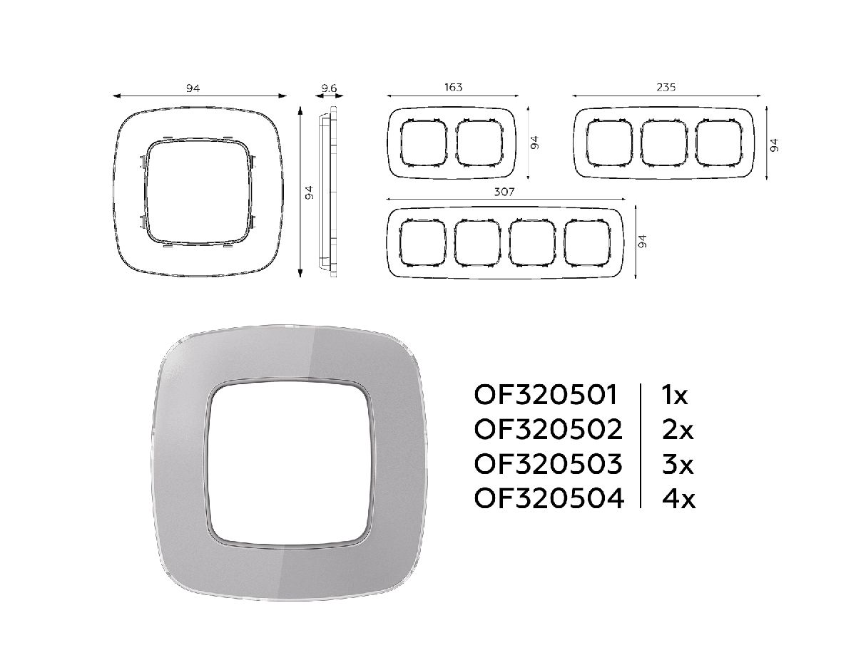 Рамка двухместная Ambrella Volt Radian OF320502