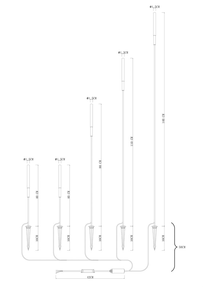 Ландшафтный светильник Arte Lamp Muster A1083PA-5BK