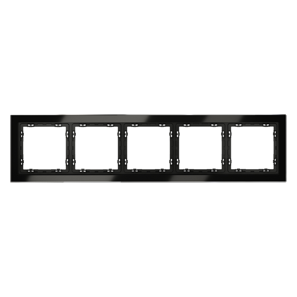 Рамка на 5 постов Voltum S70 VLS110508 (черный,стекло)