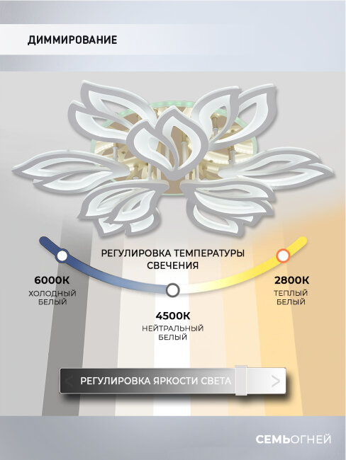 Потолочная люстра Seven Fires Lorand SF5027/9C-WT-GD-RGB