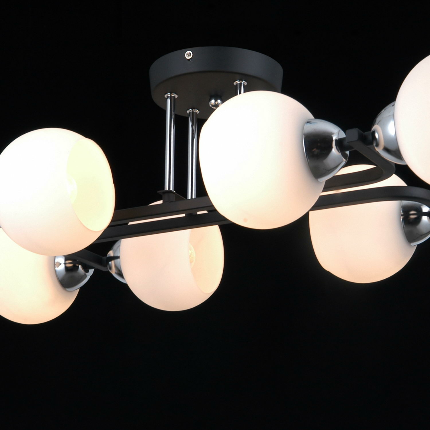 Люстра на штанге Illumico IL0412-8CSQ-79 BK CR