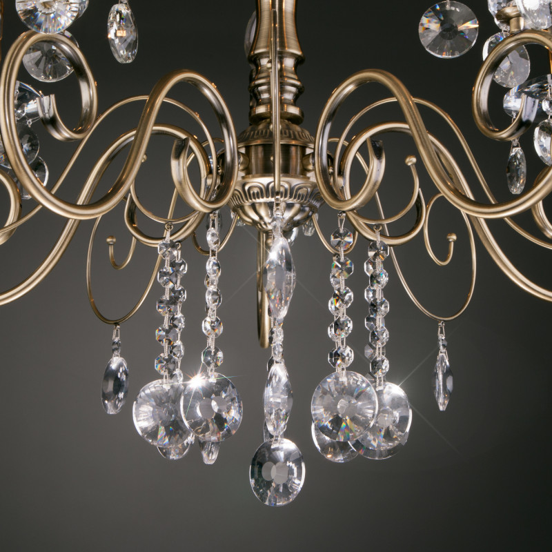 Подвесная люстра Eurosvet 10104/5 античная бронза/прозрачный хрусталь Strotskis