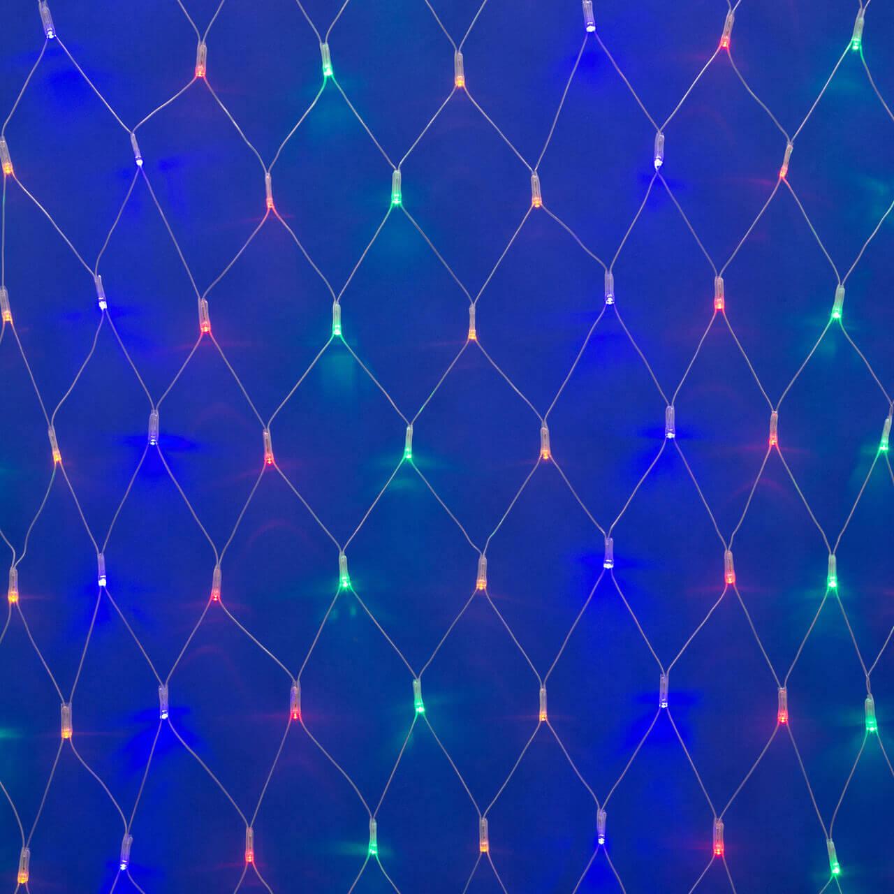 Светодиодная гирлянда Uniel сетка (UL-00007218) разноцветный ULD-N1515-96/STK Multi IP44