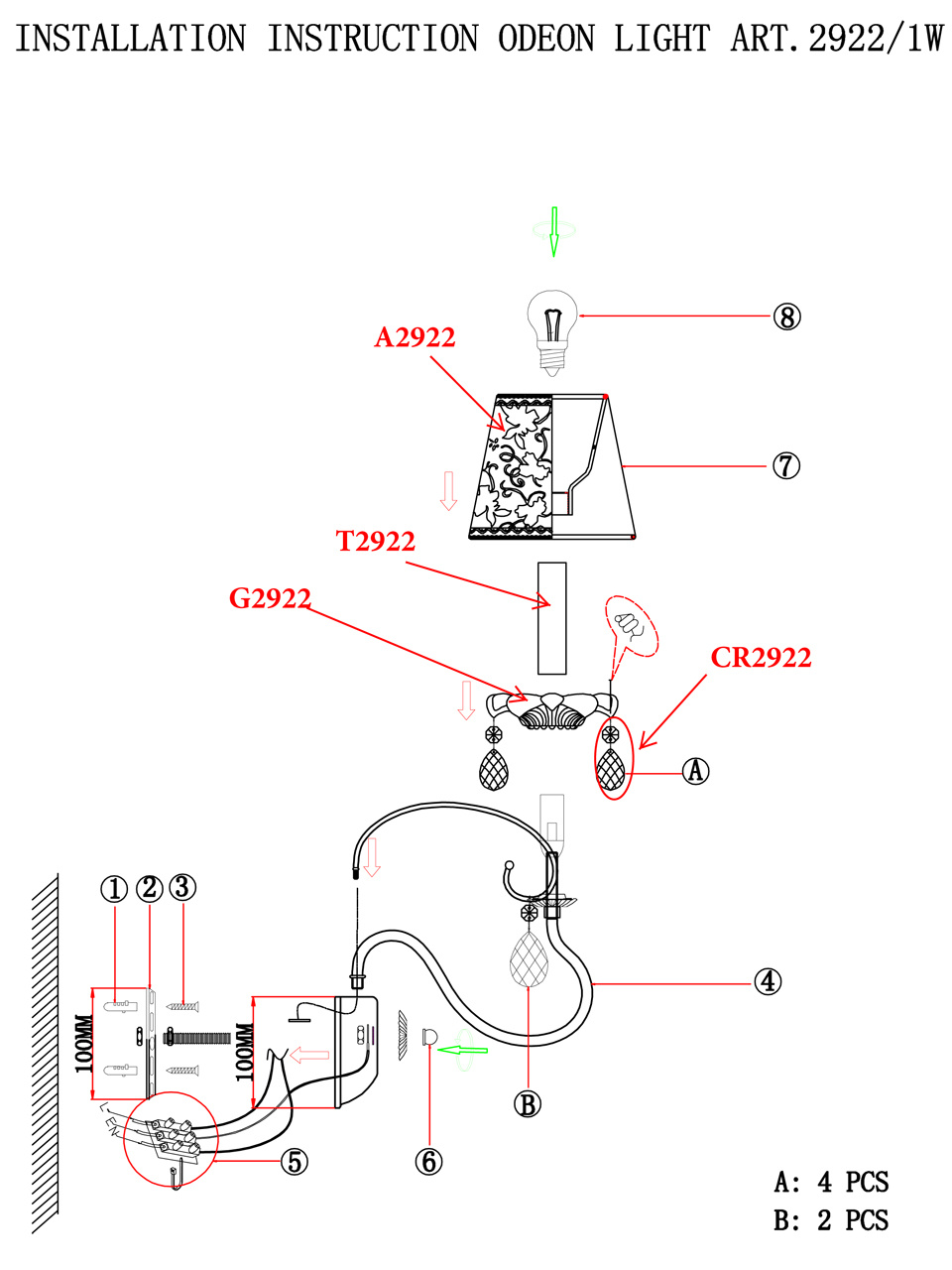 Бра Odeon Light Talsano 2922/1W