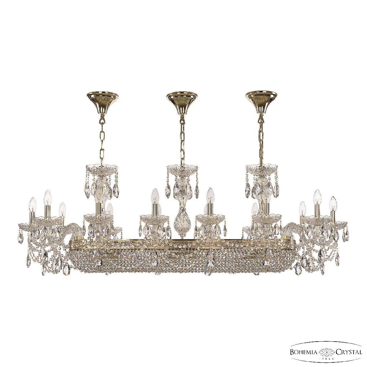 Подвесная люстра Bohemia Ivele Crystal 1453/14/195/1000 G