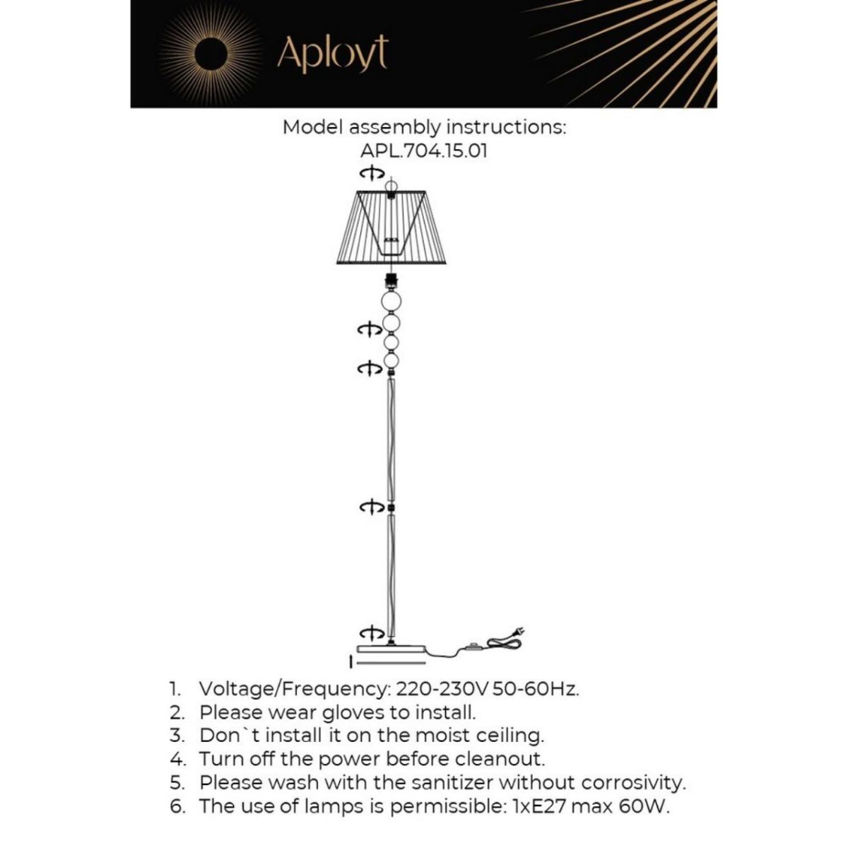 Торшер Aployt Gaell APL.704.15.01