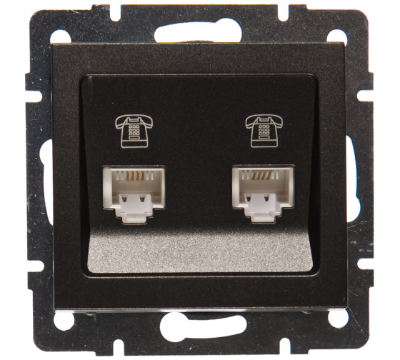 Розетка телефонная двойная евро Lezard Rain 703-4188-138