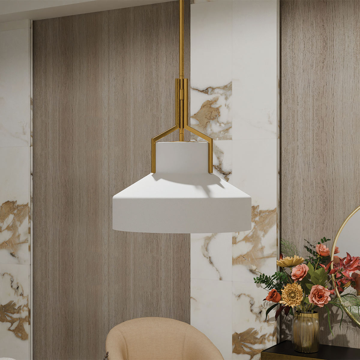 Подвесной светильник Quoizel QZ-BRECKEN-2P-AB-OPAL