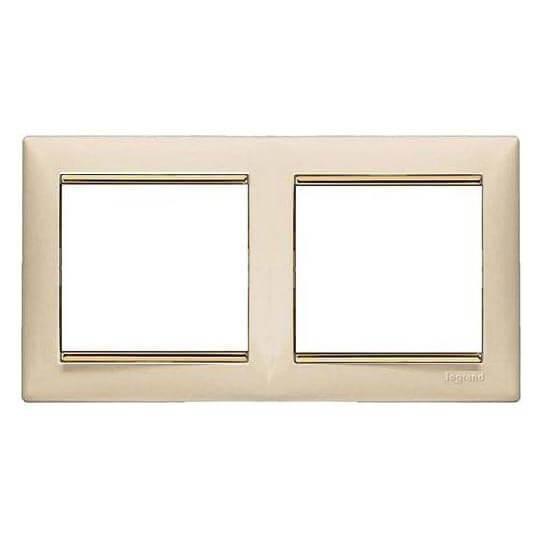 Рамка 2-постовая Legrand Valena слоновая кость/золотой штрих 774152