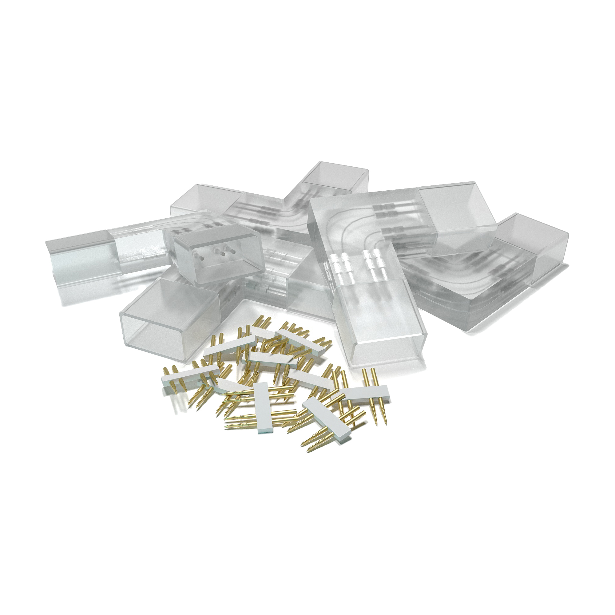 Комплект Г-образных коннекторов OGM для светодиодной ленты 220В smd5050 60д/м 5шт AC-06