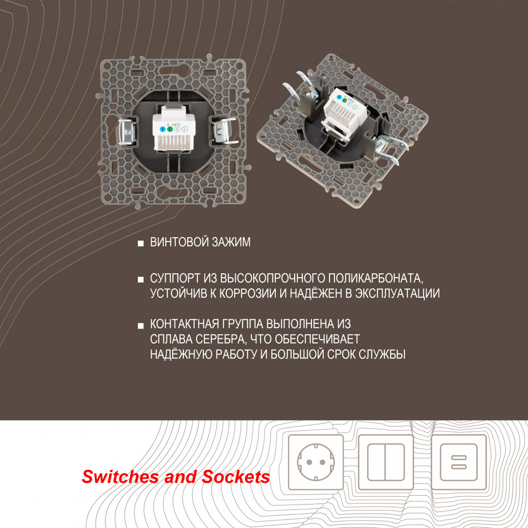 Розетка телефонная RJ11 Arte Milano 217.51-1.shampan
