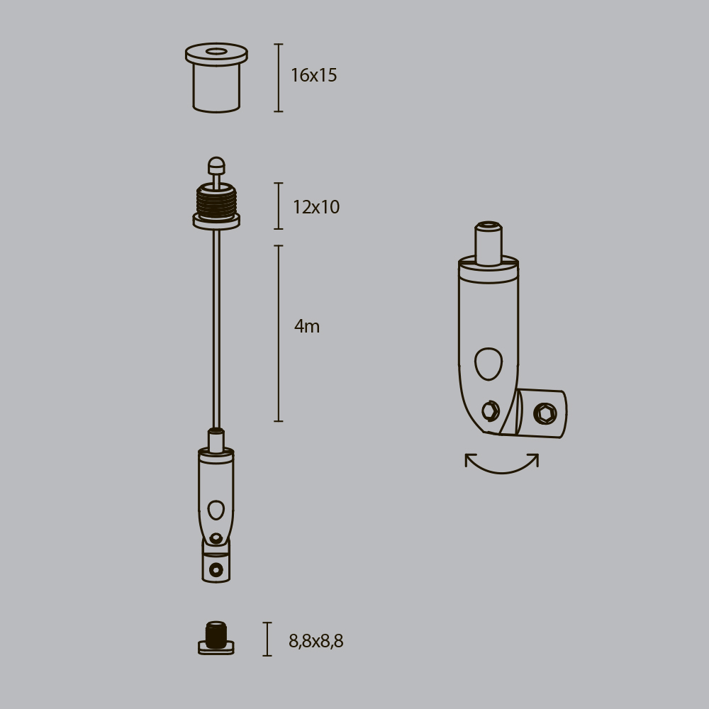 Комплект подвесов для радиусного профиля Maytoni Led strip ALM-3535R-P-2M