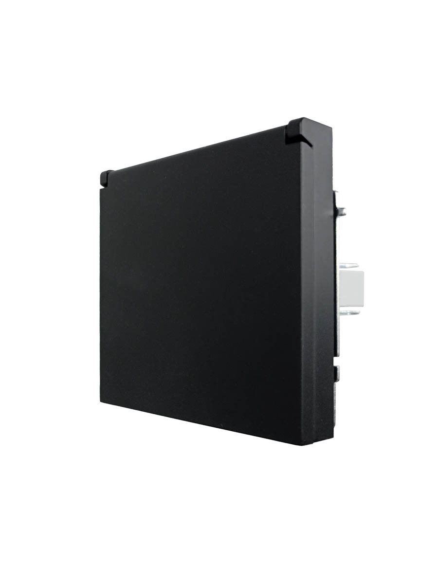 Розетка с/з с крышкой ПБТ, черный бархат, безвинтовой зажим/клемма IP-44 Lezard Zima 704-4288-123BIPCHQC