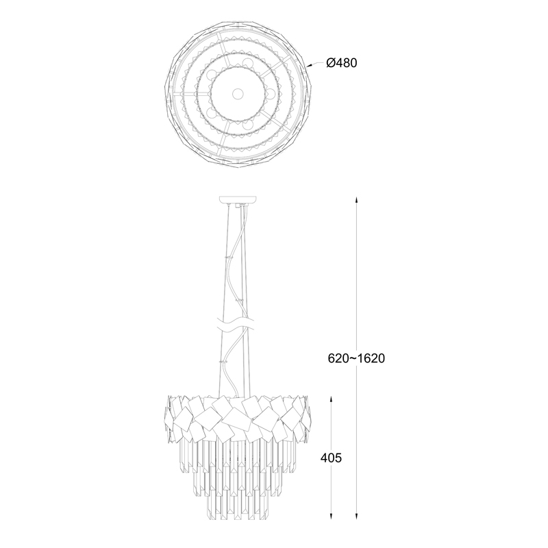 Подвесная люстра Zumaline Quasar P0506-06A-F4AC