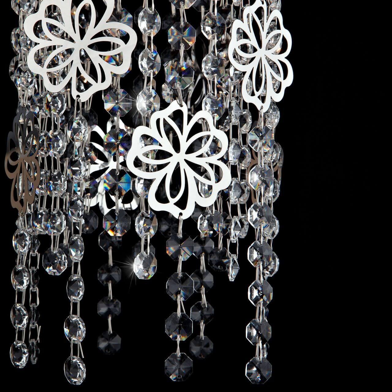 Подвесной светильник Eurosvet Flower 10083/1 хром/прозрачный хрусталь Strotskis