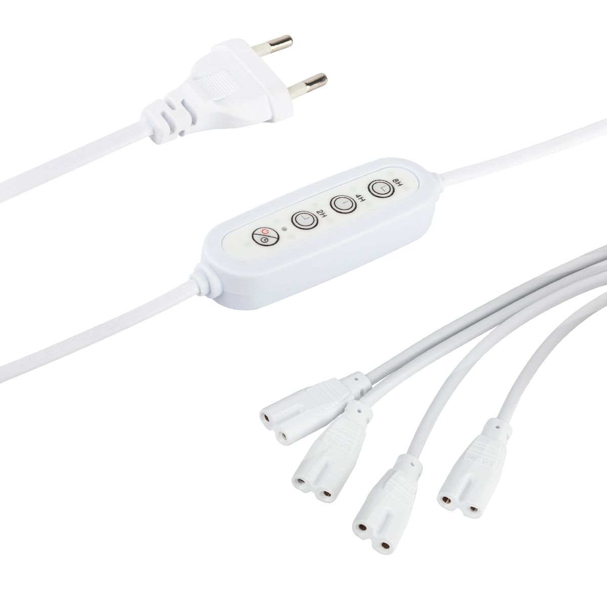 Разветвитель сетевой для линейных светильников Эра 4х IEC C7 2pin+timer (4/8/12 H) 2 м Б0066964