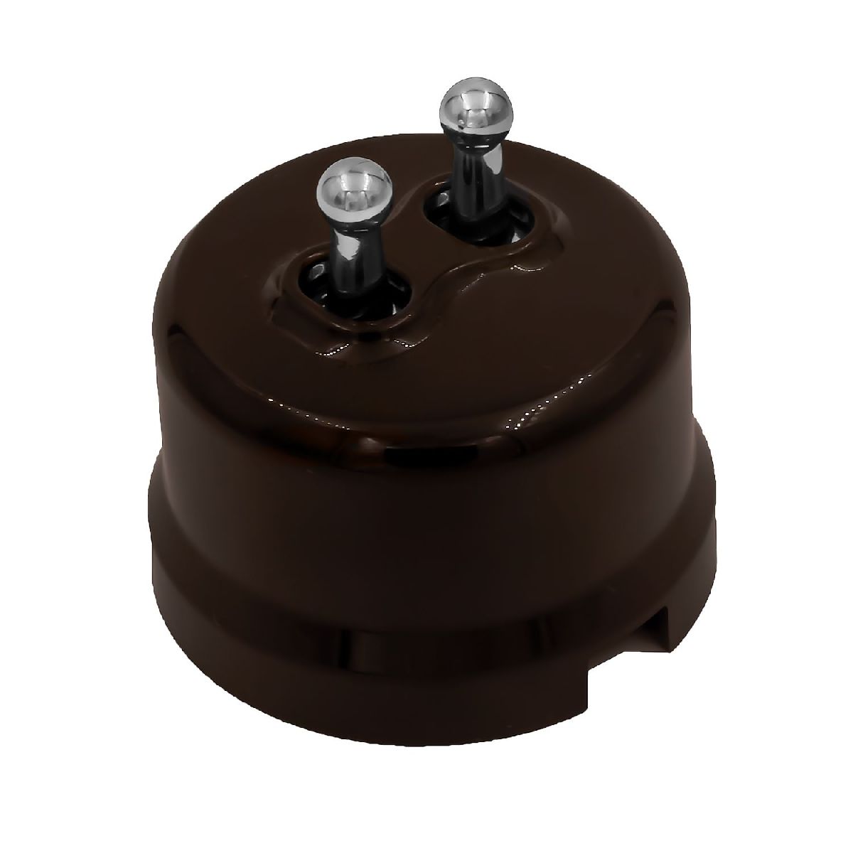 Выключатель двухклавишный тумблерный Bironi Лизетта B1-232-22-S