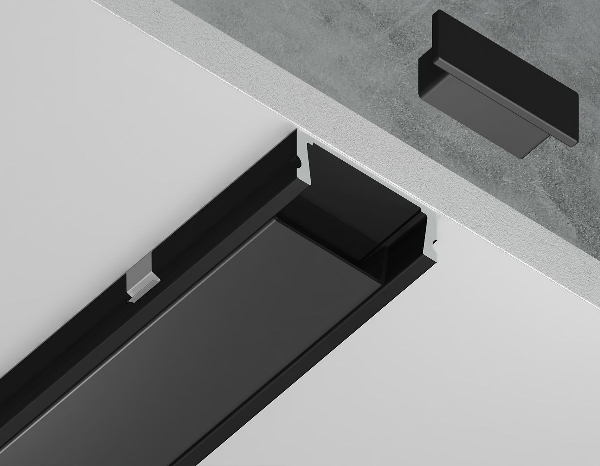 Алюминиевый накладной профиль Ambrella Light Alum Profile GP1700BK/BK