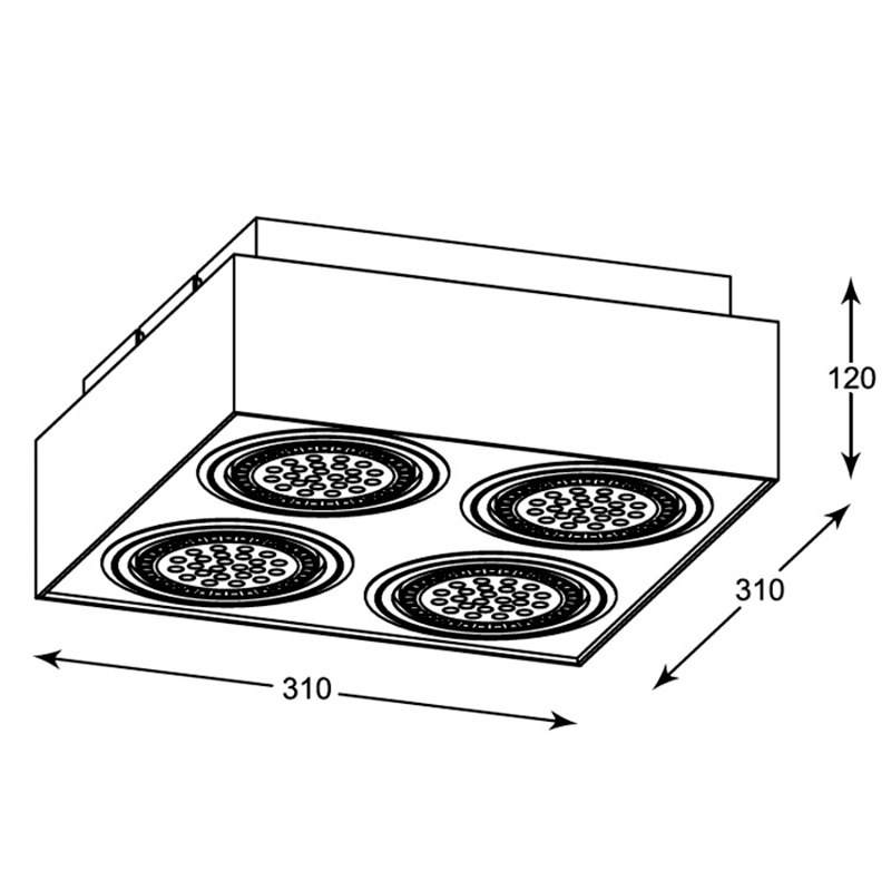 Потолочный светильник Zumaline BOXY CL 4 20076-WH