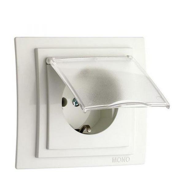 Розетка с заземлением с крышкой Mono Electric Despina-Larissa 16А 250В слоновая кость 500-000121-118